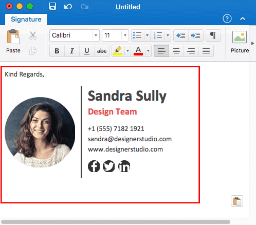 outlook for mac logo in email signature
